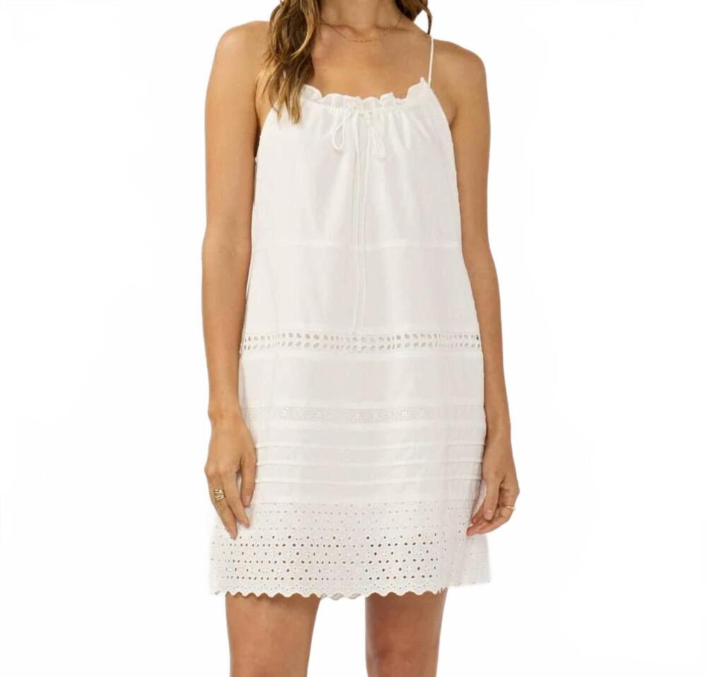 NEW LOVESTITCH eyelet pintuck mini dress in white